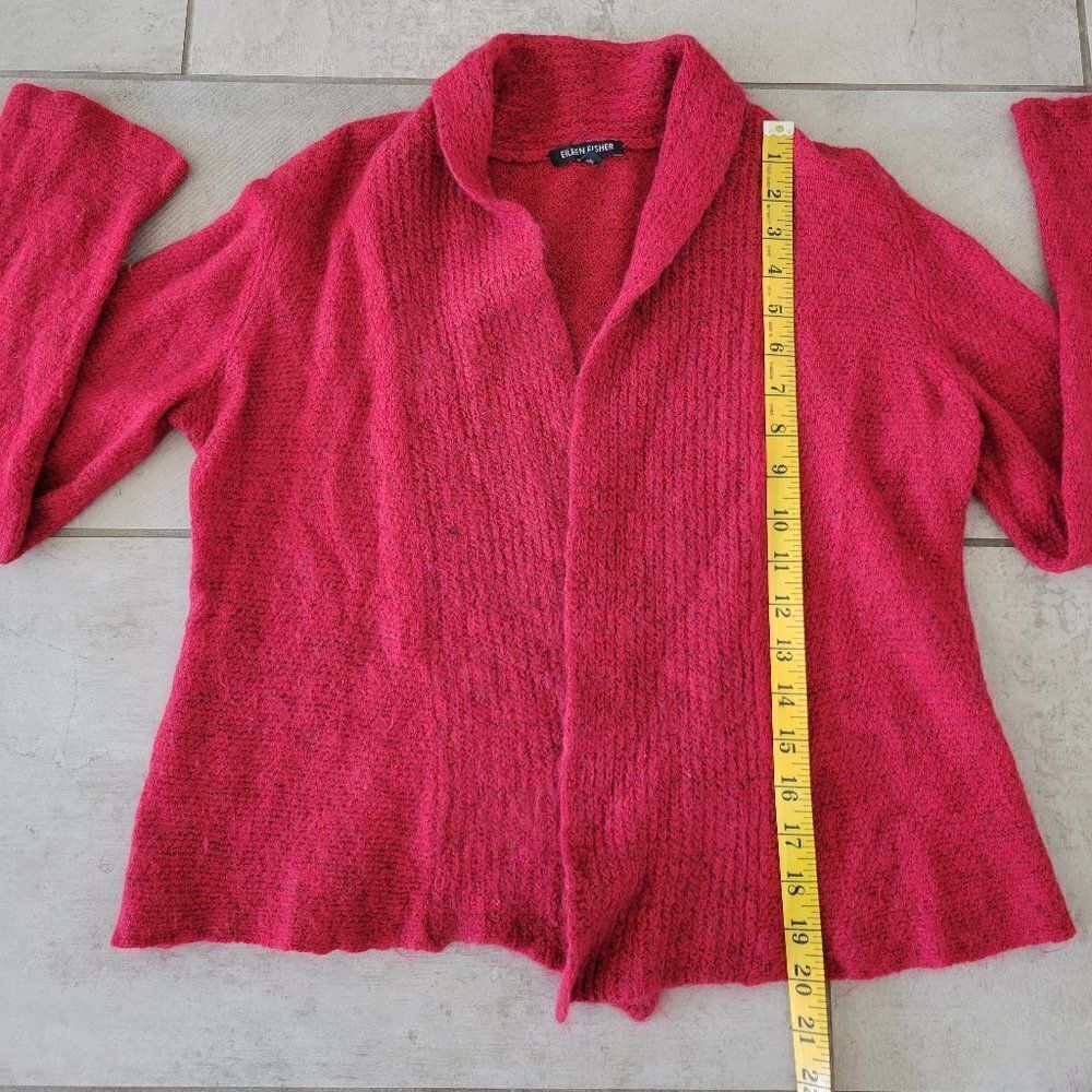 Eileen Fisher Raspberry Drape Front Cardigan Size… - image 6